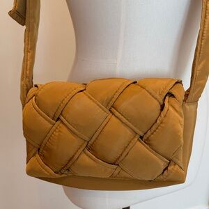 Street Level Mustard Woven Shoulder Bag